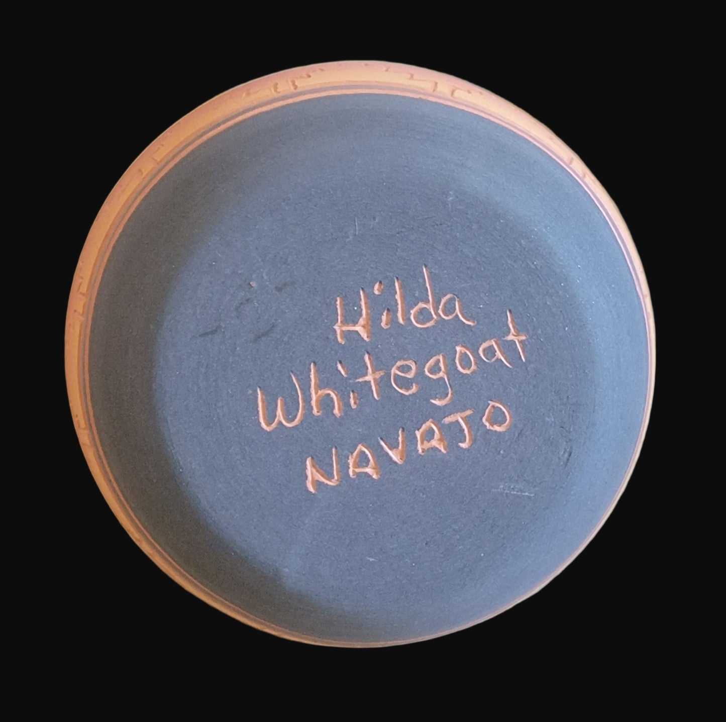 Navajo Carved Pottery w/ Rich Glazed Rim and Prayer Feathers Indian Pottery