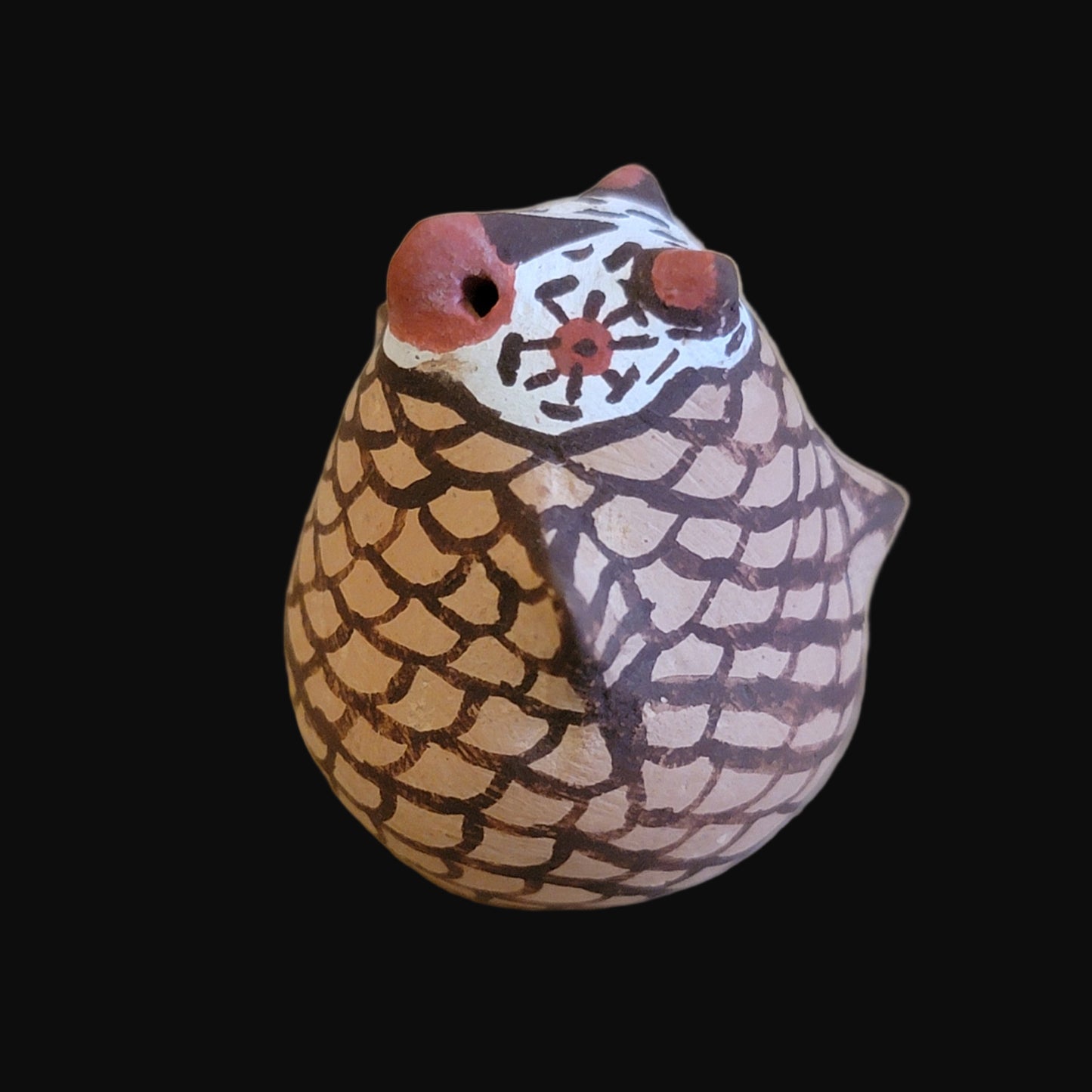 Miniature Zuni Autumn Owl Pueblo Indian Pottery