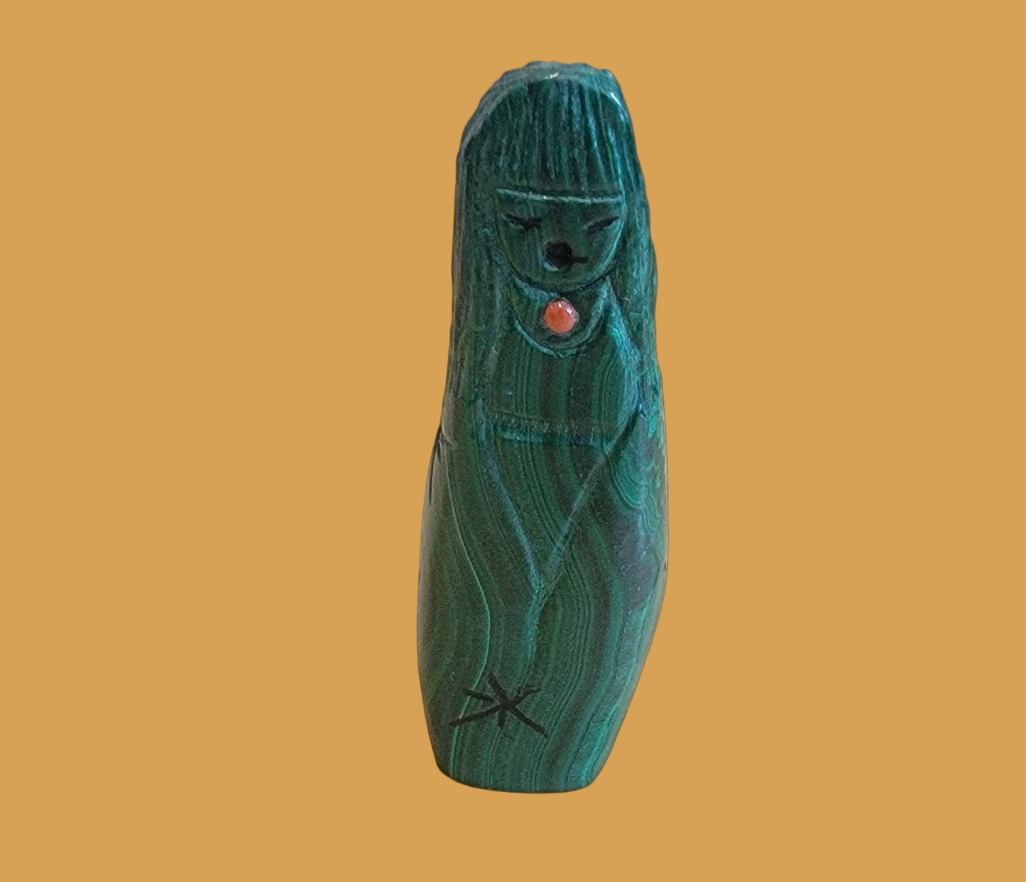 Malachite Zuni Double Maiden/Corn Maiden Zuni Fetish