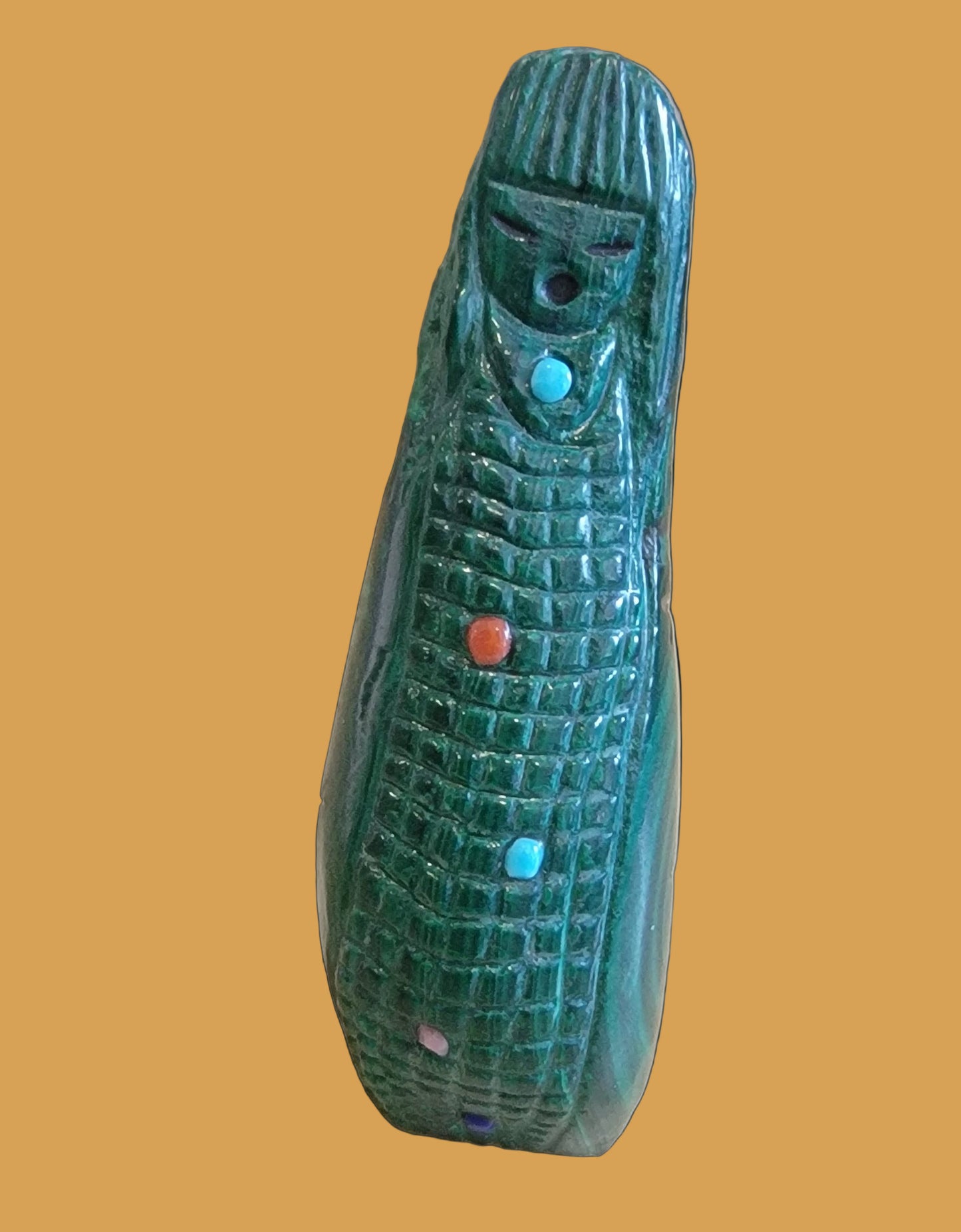 Malachite Zuni Double Maiden/Corn Maiden Zuni Fetish