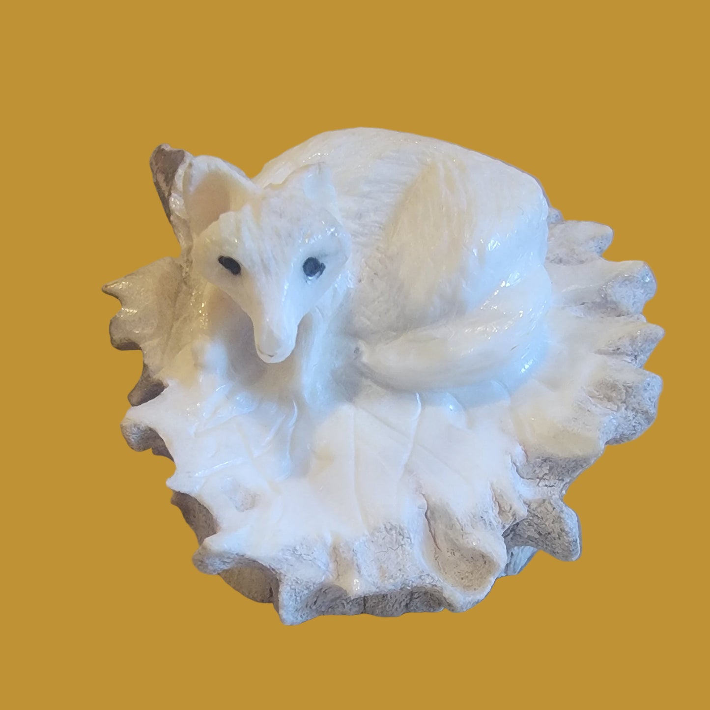 Antler Fox Curled Up in Cozy Den Zuni Fetish