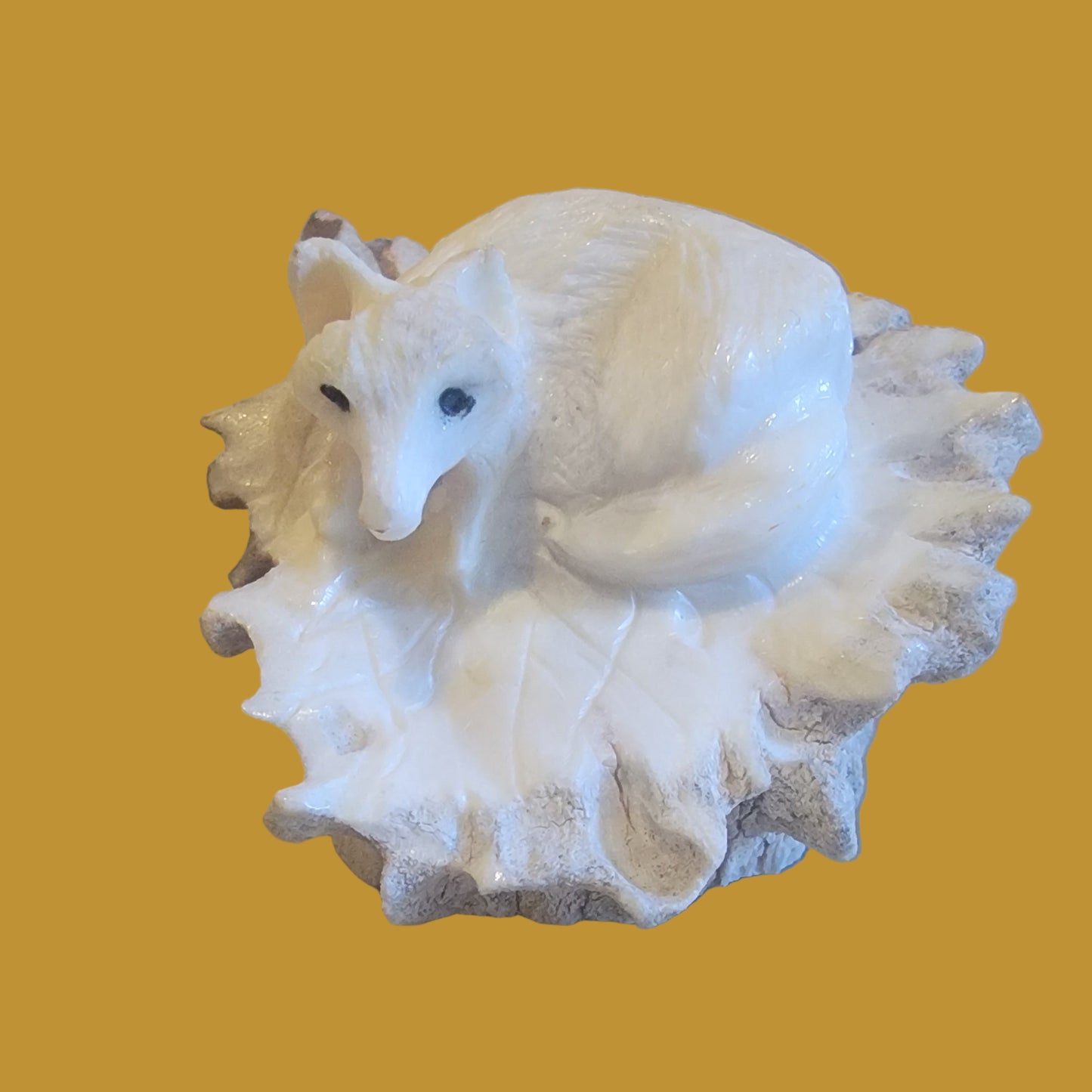 Antler Fox Curled Up in Cozy Den Zuni Fetish