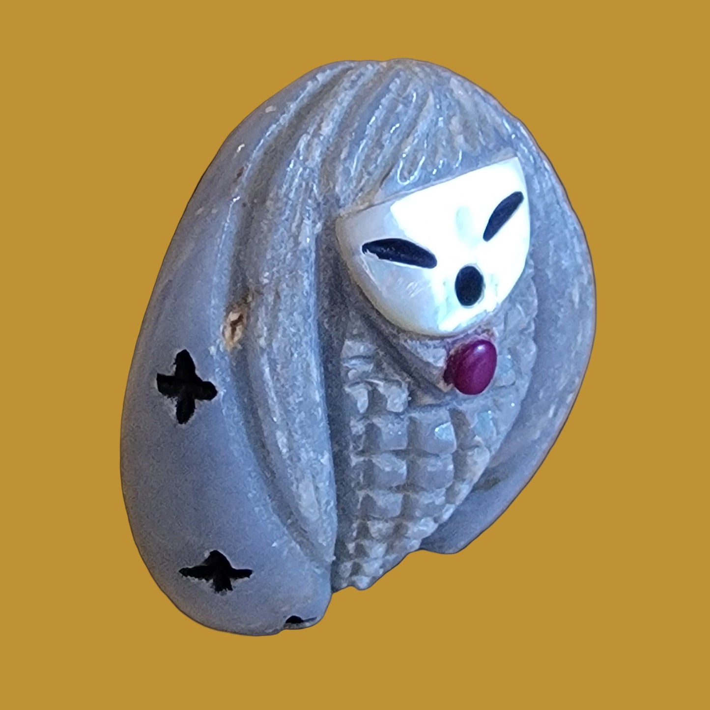 Angelite Corn Maiden w/ M.O.P. Face Zuni Fetish