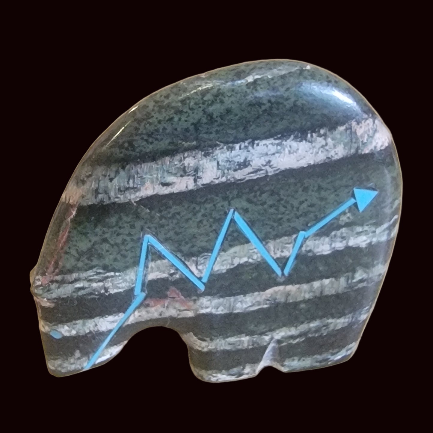 Unique Silverleaf Serpentine Medicine Bear Zuni Fetish