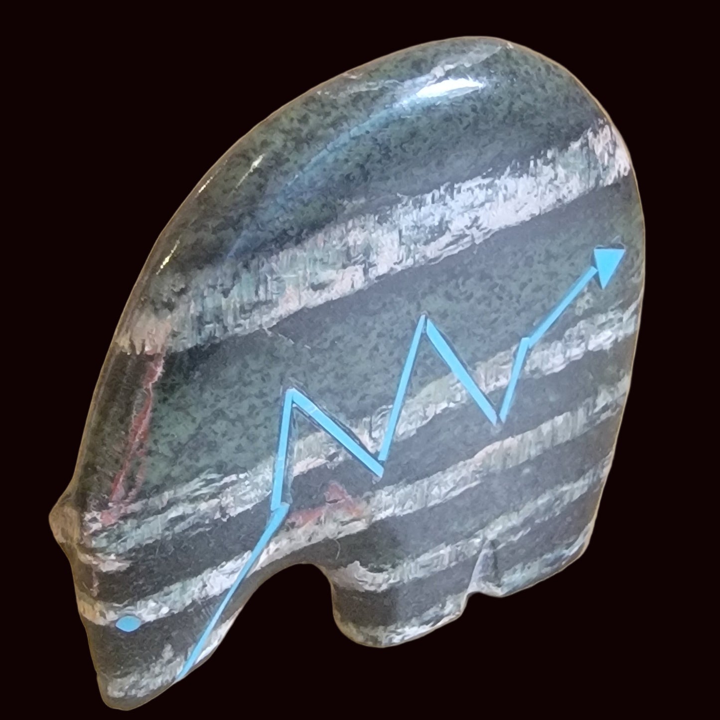 Unique Silverleaf Serpentine Medicine Bear Zuni Fetish