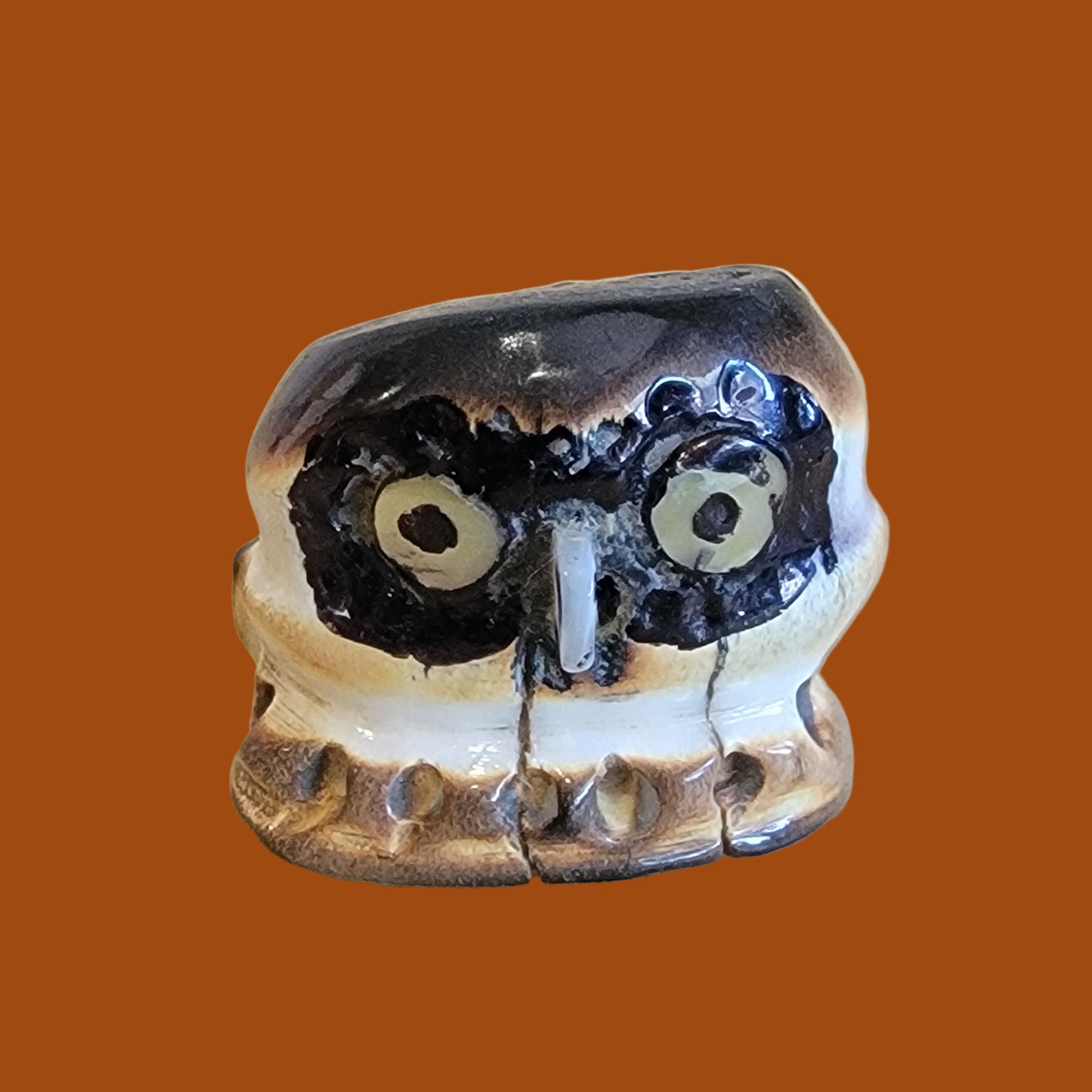 Haloo Halloween Antler Burnished Owl Zuni Fetish