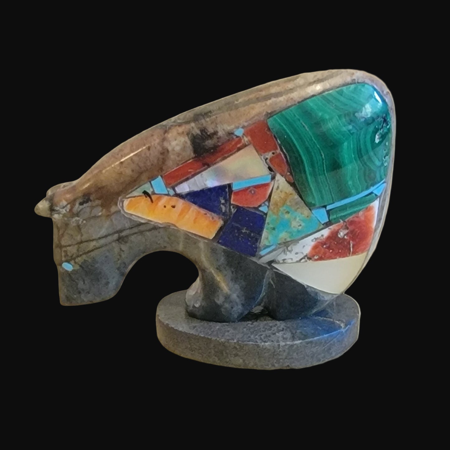 Mosaic Inlaid Bearden /Zuni Maiden Bear Zuni Fetish