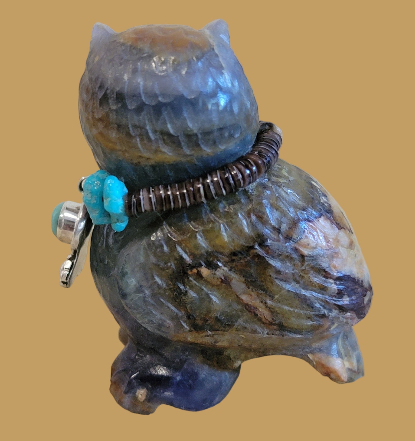 Bright Eyed Hoot Owl w/Fancy Jewelry Zuni Jewelry
