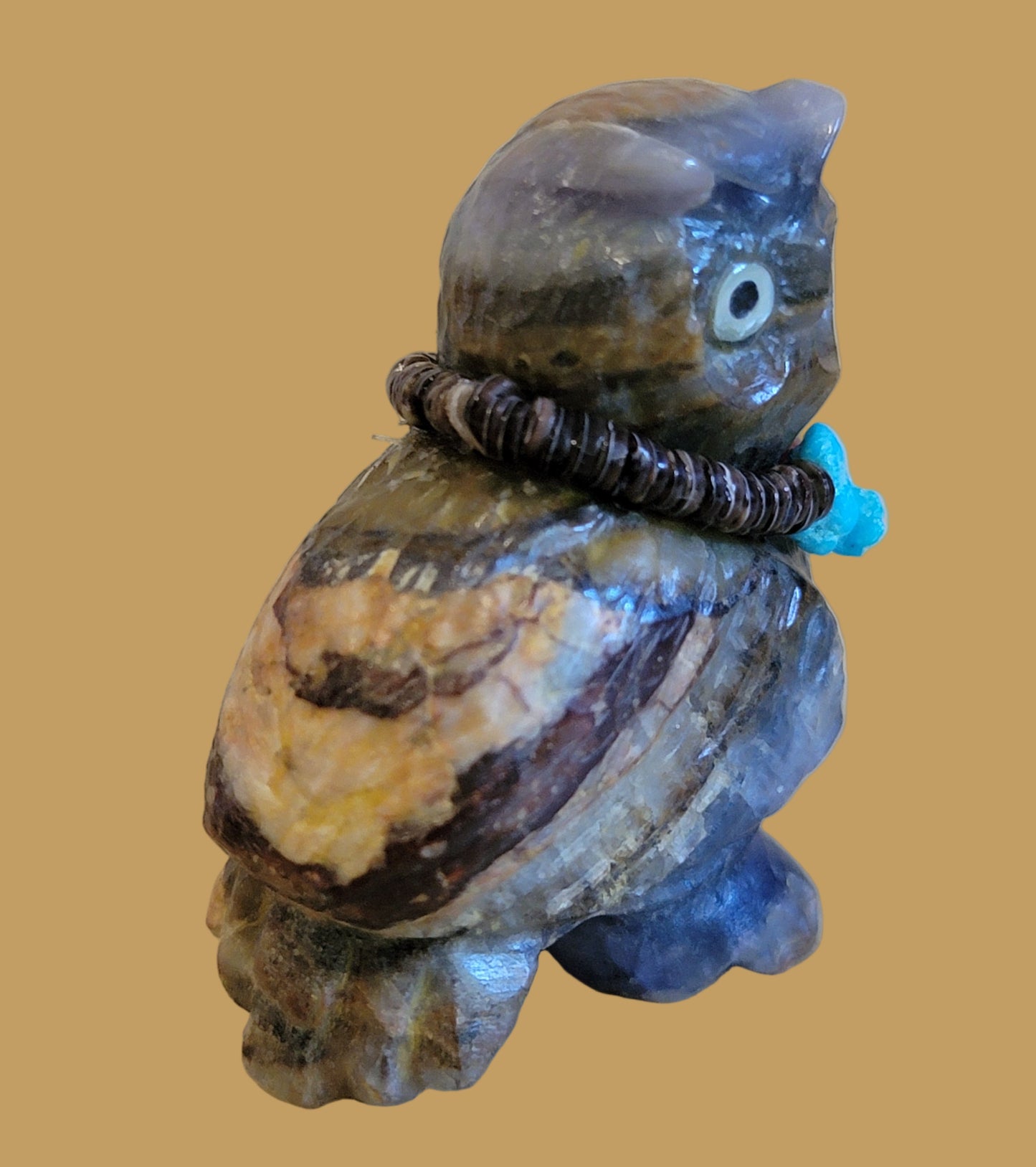 Bright Eyed Hoot Owl w/Fancy Jewelry Zuni Jewelry