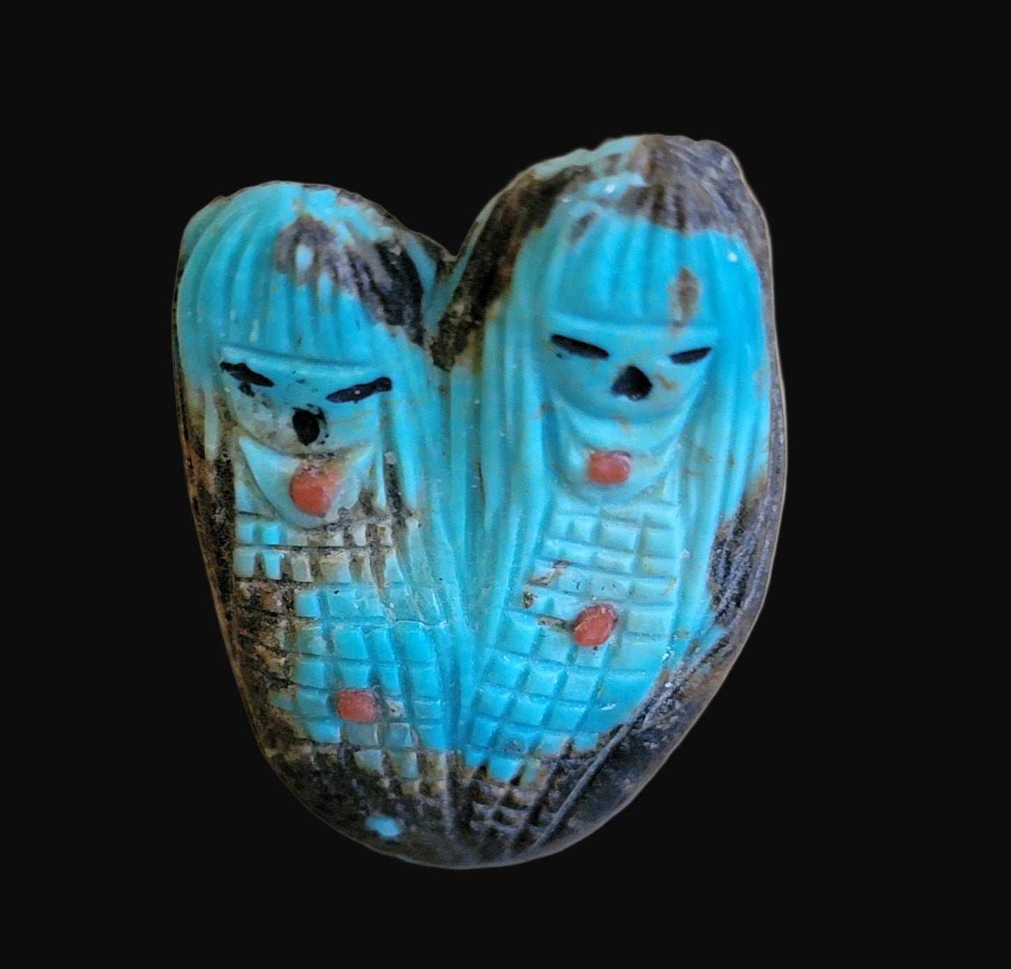 Quadruple Turquoise Zuni Maidens and Corn Maidens Zuni Fetish