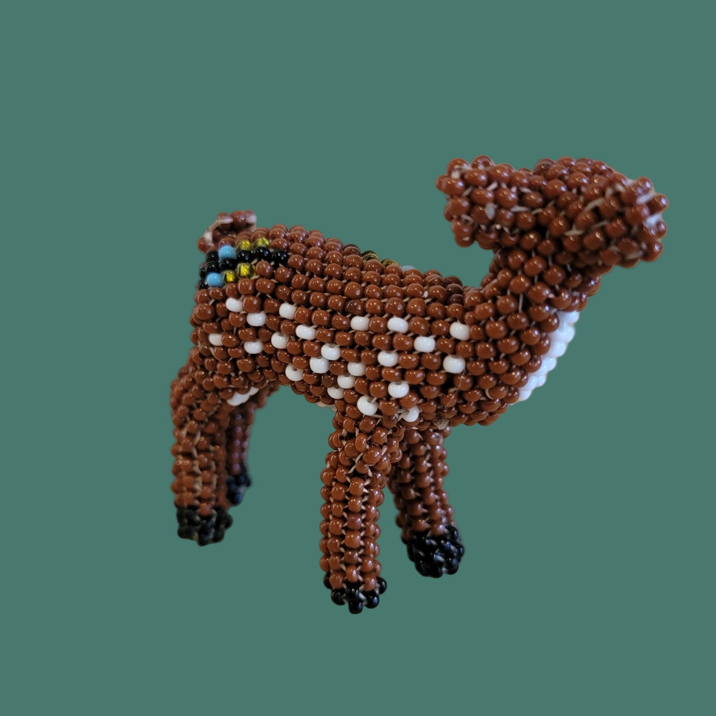 Rudolph the Fully Beaded Zuni Red Nosed Reindeer Indian Beadwork