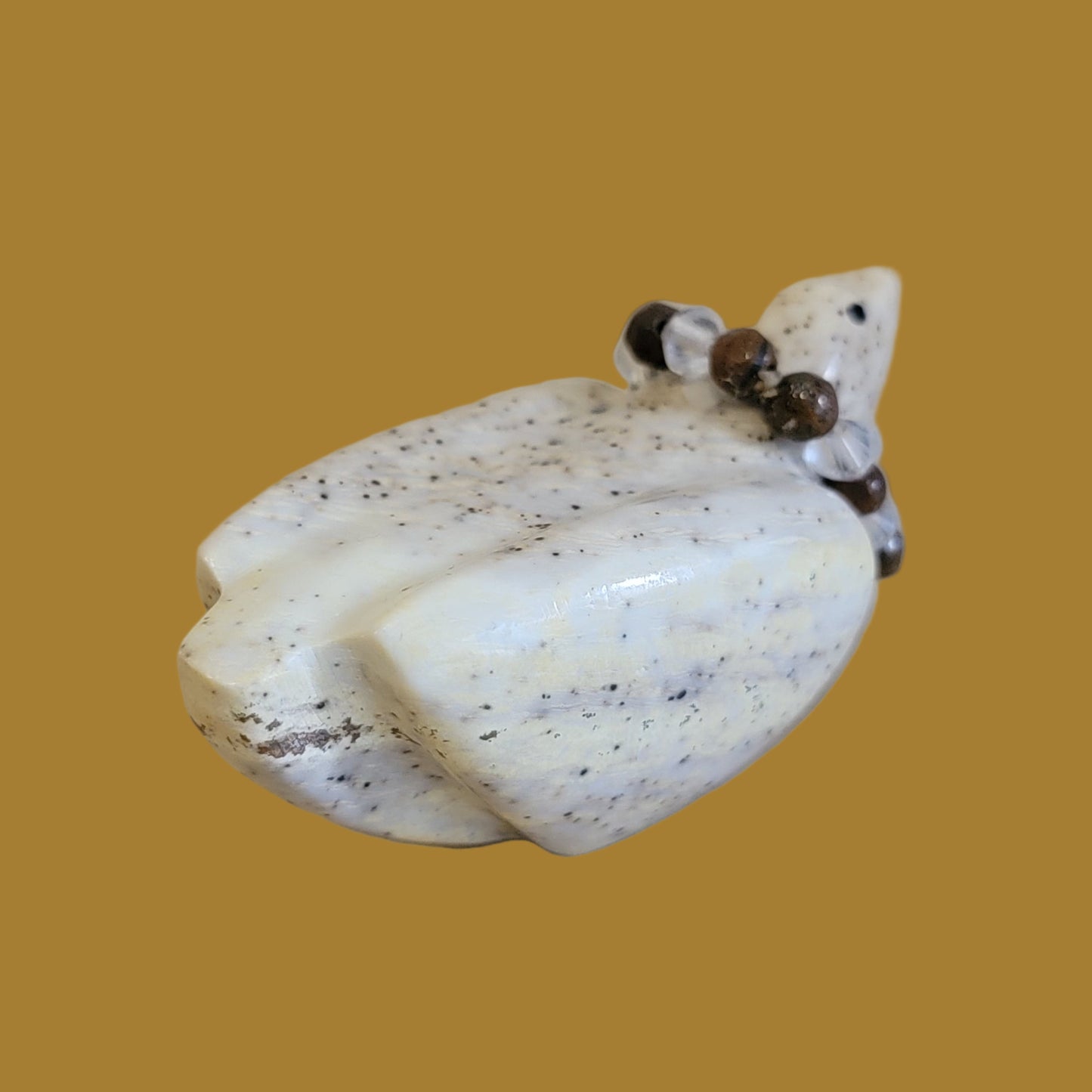 Serpentine Messenger Bird w/Fancy Necklace Zuni Fetish