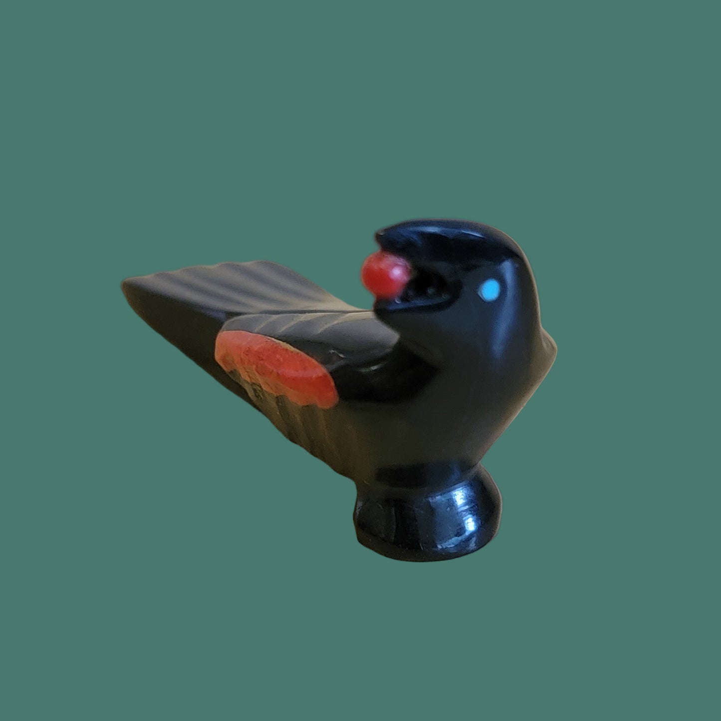 Christmas Magpie w/Holly Berry Zuni Fetish