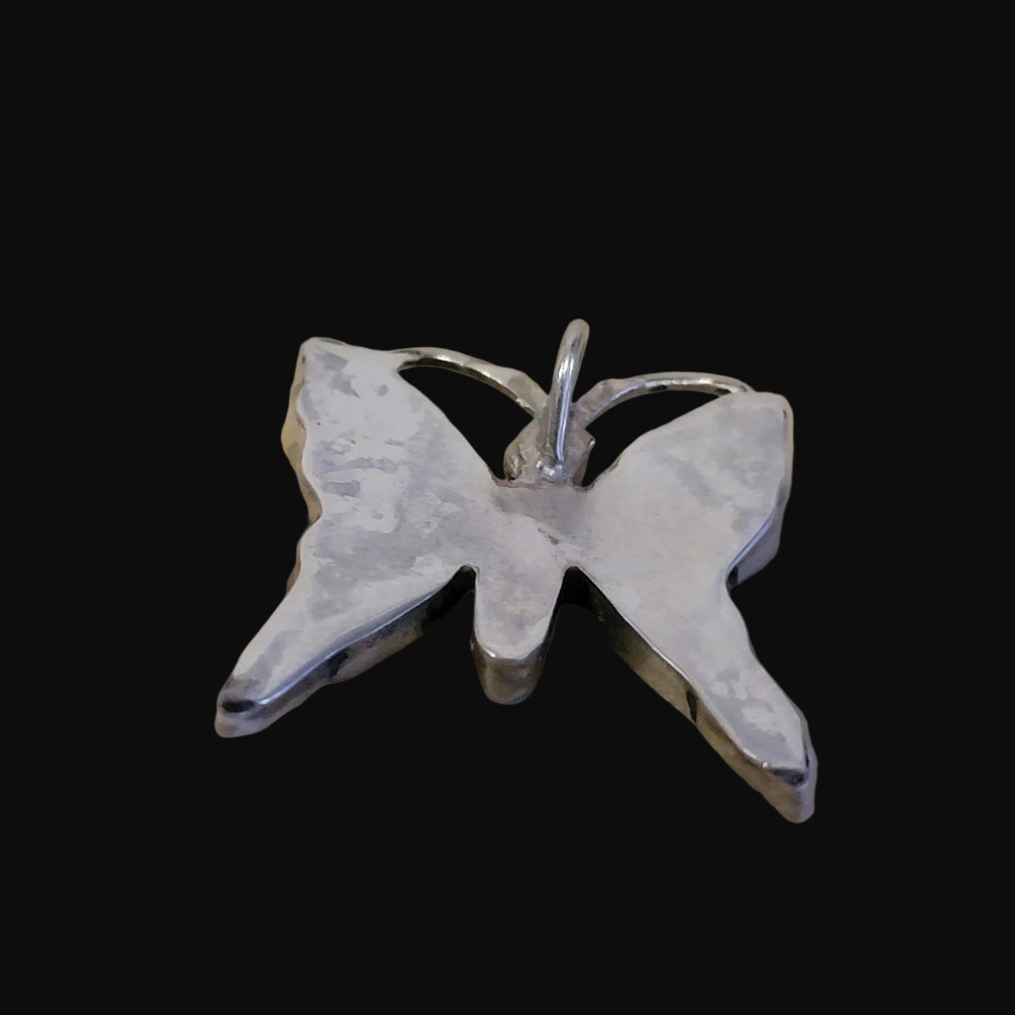 Mother of Pearl Inlaid Sterling Butterfly Zuni Pendant Indian Jewelry