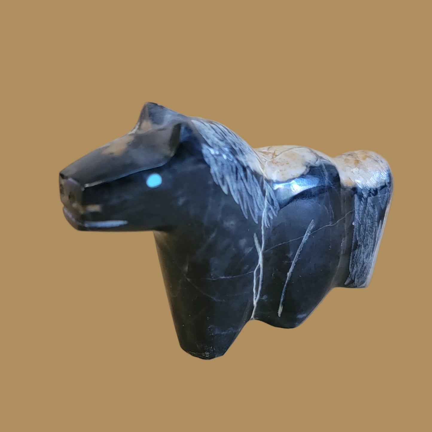 Egyptian Marble Healing Horse Zuni Fetish