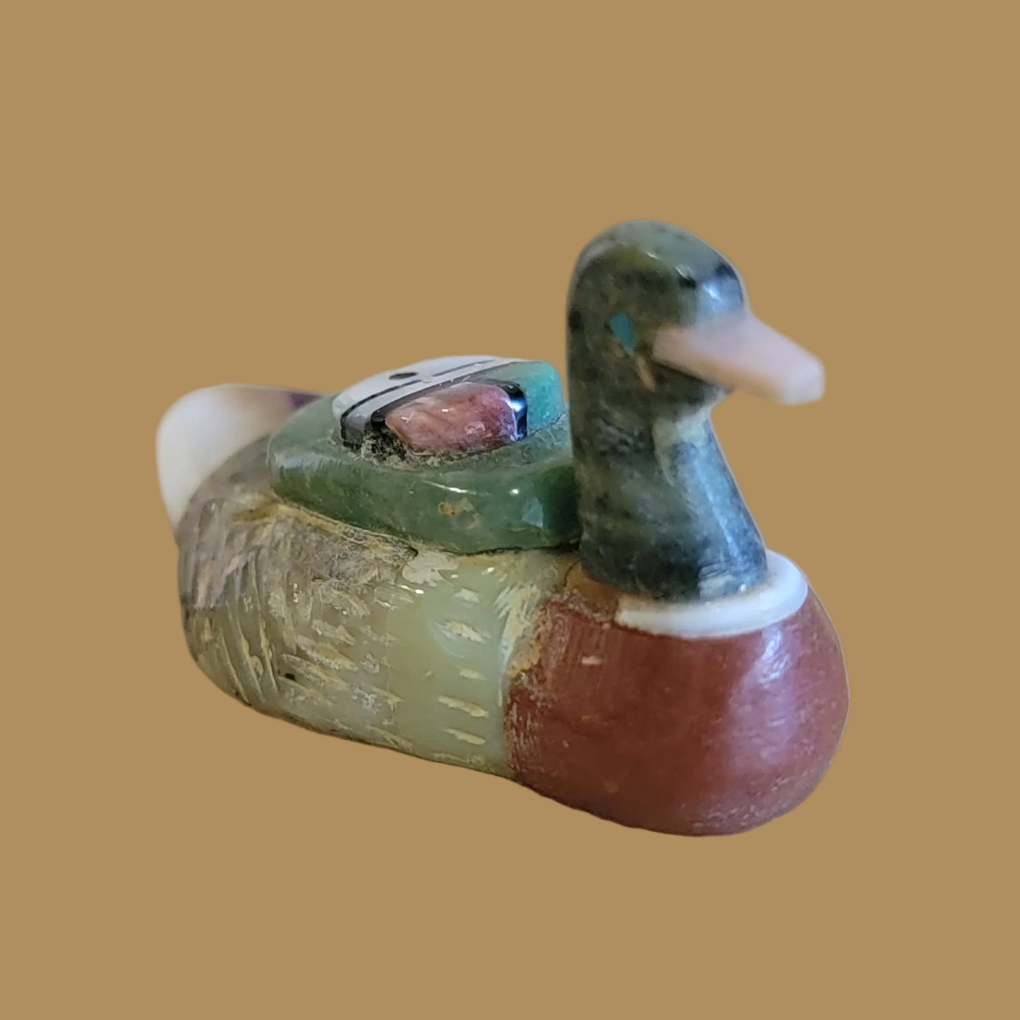 Spiritual Multi Stone/Shell Zuni Fetish Duck