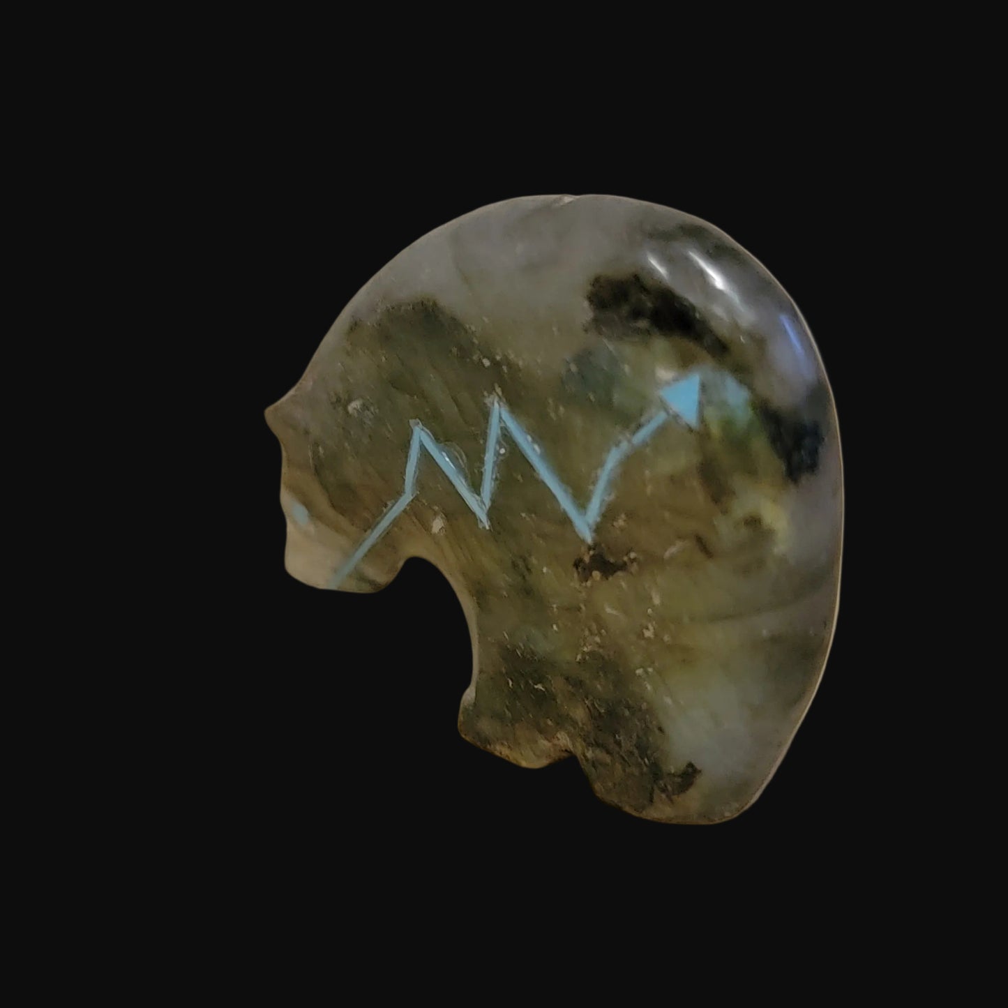 Extraterrestrial Labradorite Medicine Bear Zuni Fetish