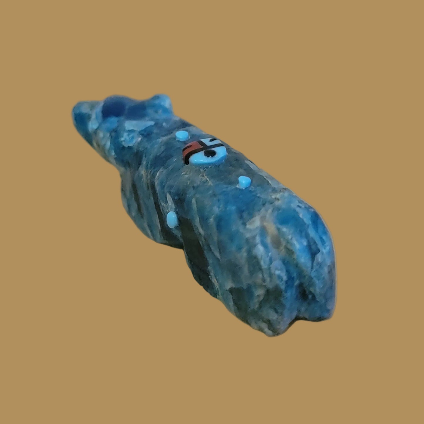 Blue Optic Bear w/Zuni Sun Zuni Fetish