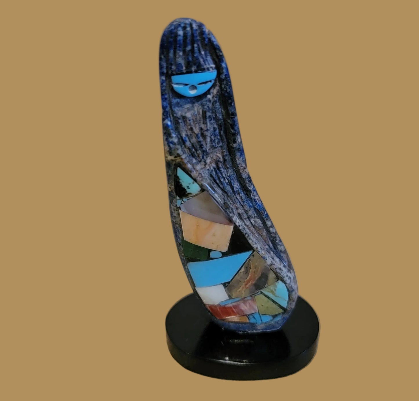 Lapis Mosaic Inlay Zuni Fetish Maiden