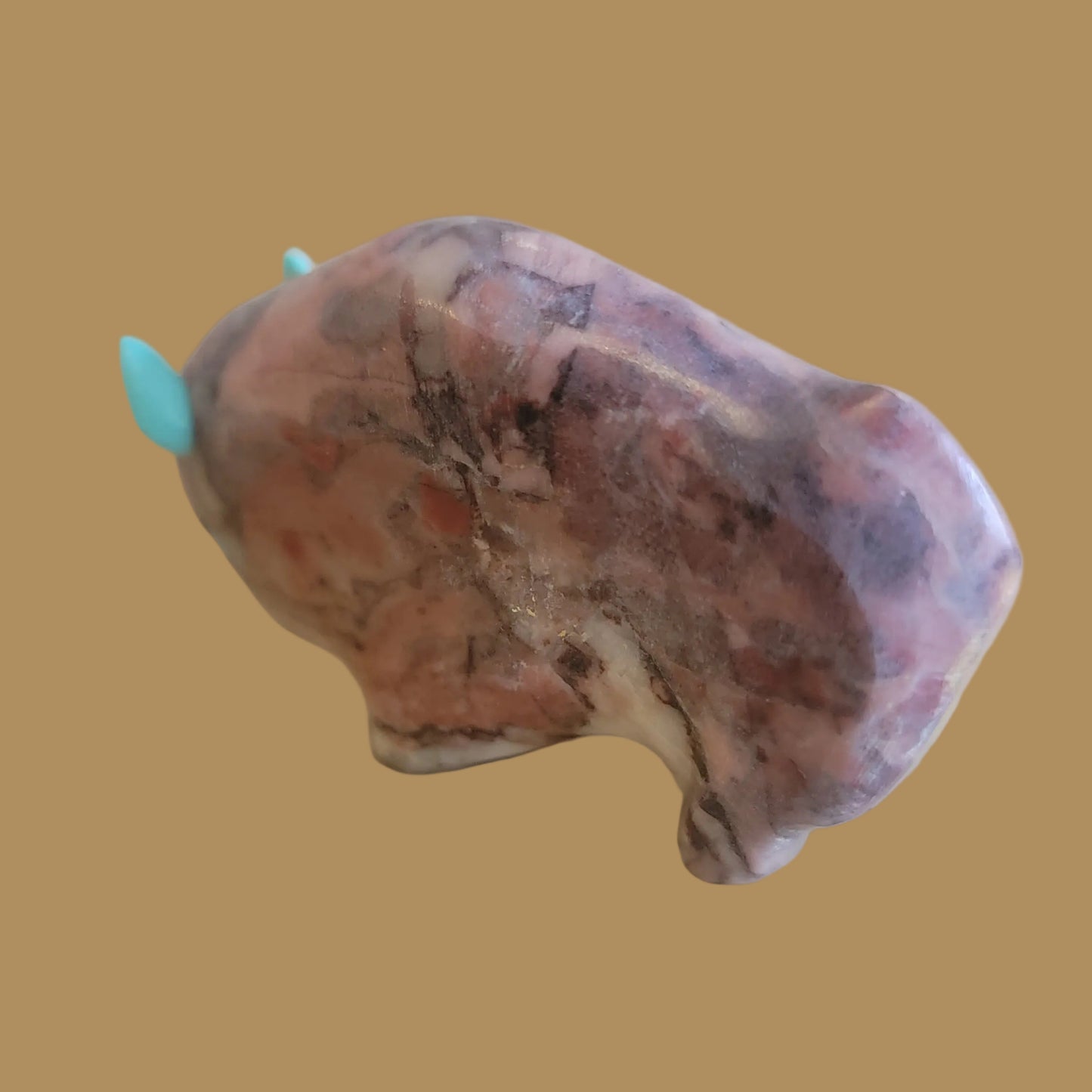 Rhodonite Bison/Buffalo Zuni Fetish