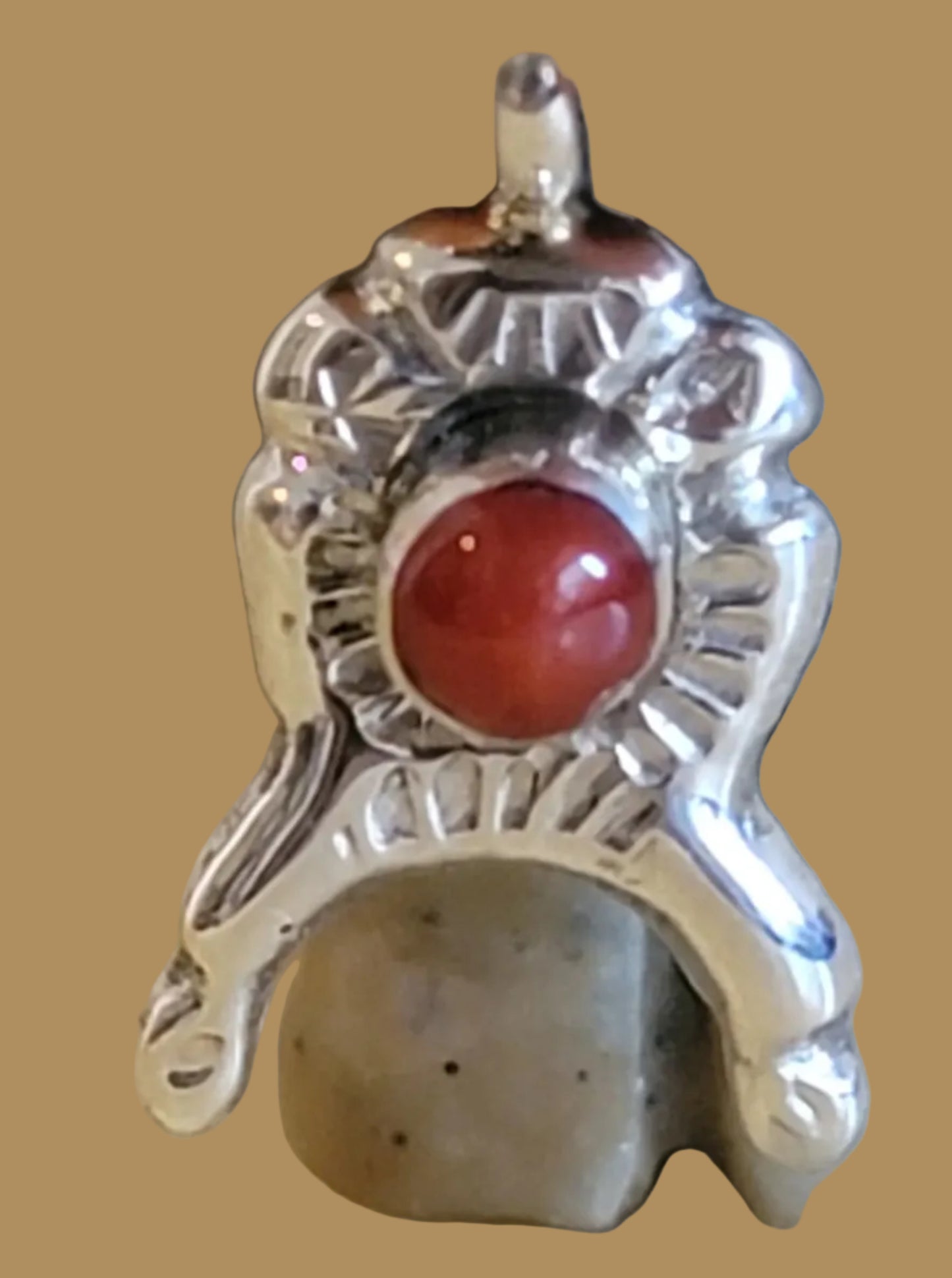 Sodalite Healing Horse on the Run w/ Sterling Horseshoe and Coral Pendant Zuni Fetish