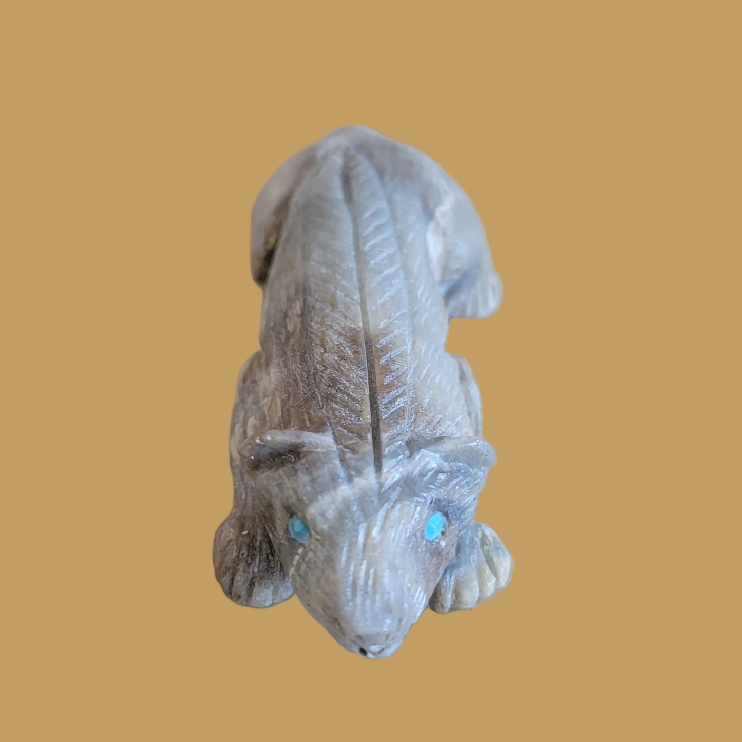 Picasso Marble Prowling Badger Zuni Fetish