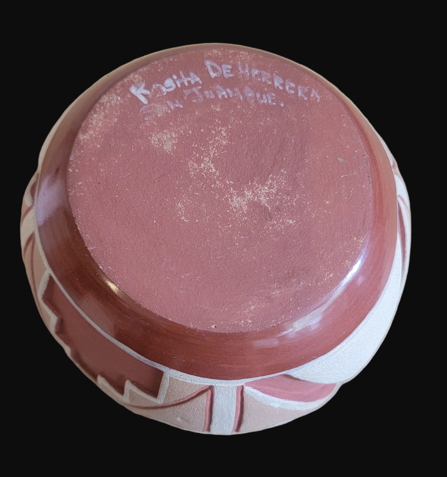 Vintage San Juan Carved Pueblo Pottery w/ Unique Rim