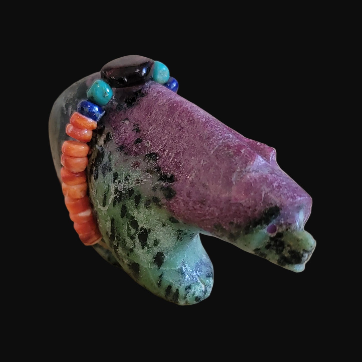 Ruby in Zoesite Bear w/ Fancy Bundle Zuni Fetish