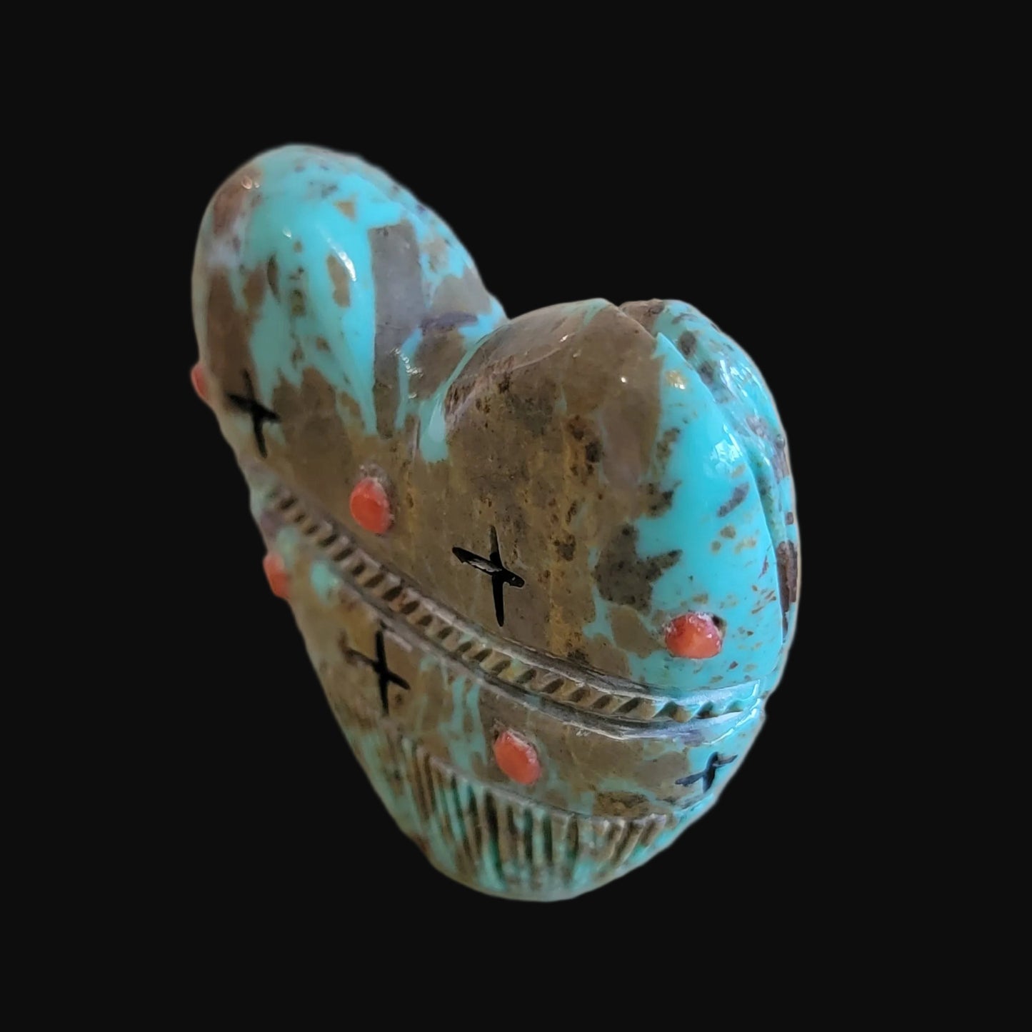 Exquisite Turquoise Heart Shaped Double Zuni Maiden's Zuni Fetish