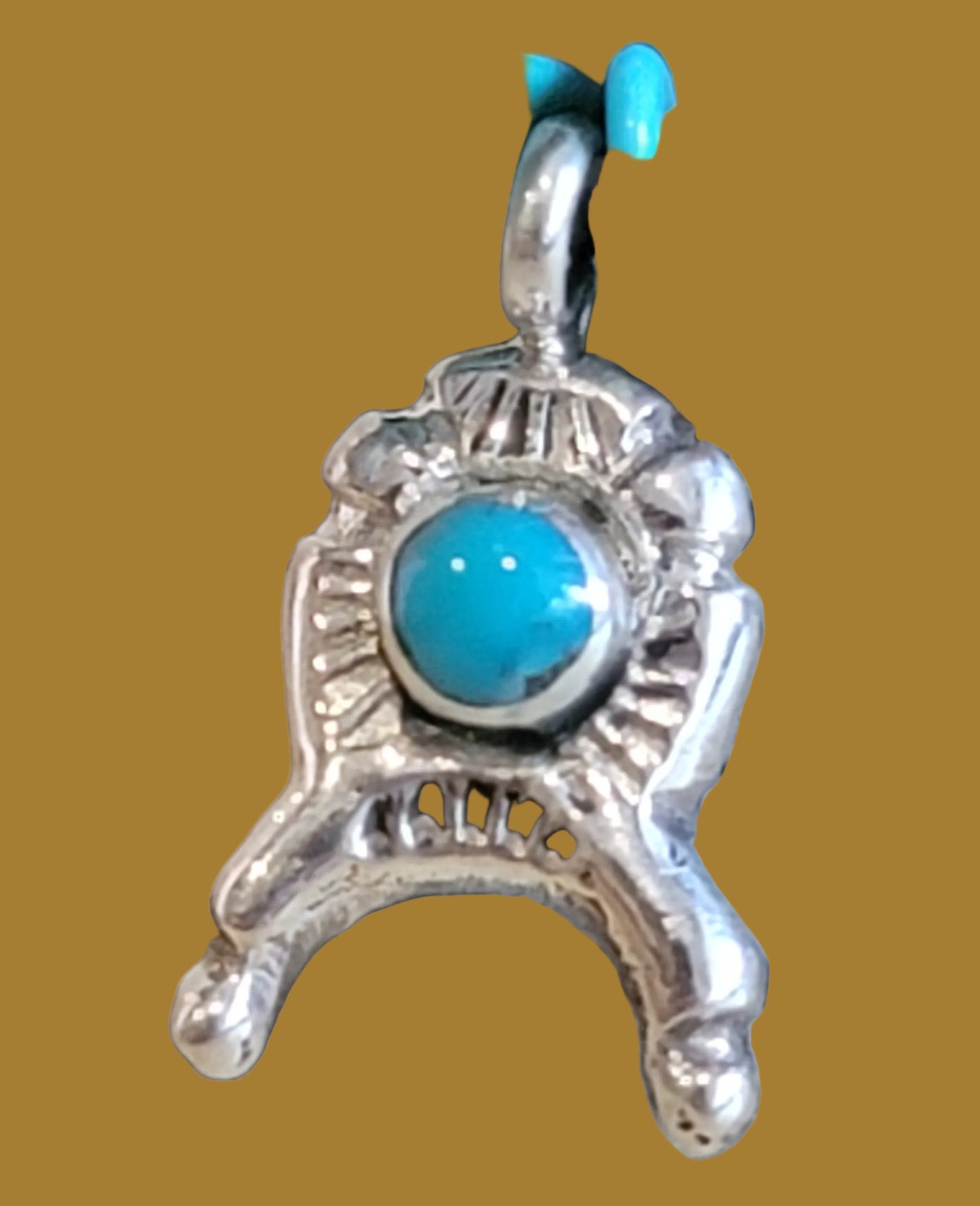 Amazing Sodalite Healing Horse w/ Sterling Silver Horseshoe Pendant Zuni Fetish