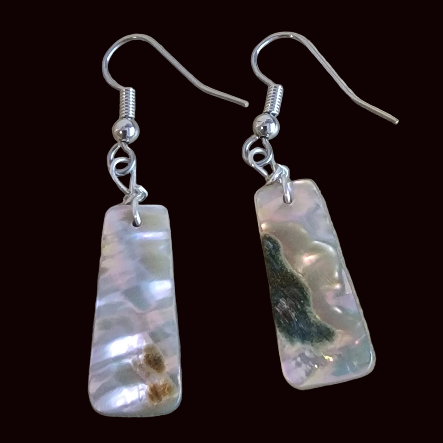 Abalone Shell Dragonfly Zuni Fetish Earrings