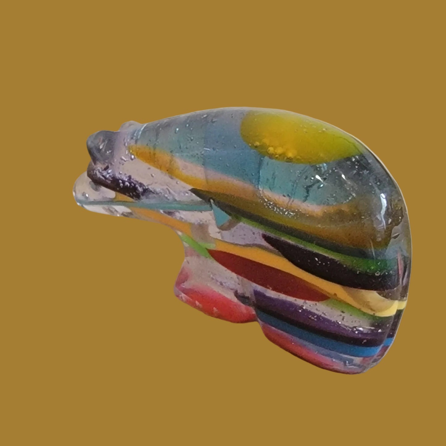 Colorful and Cool Long Necked Surfite Zuni Fetish Medicine Bear