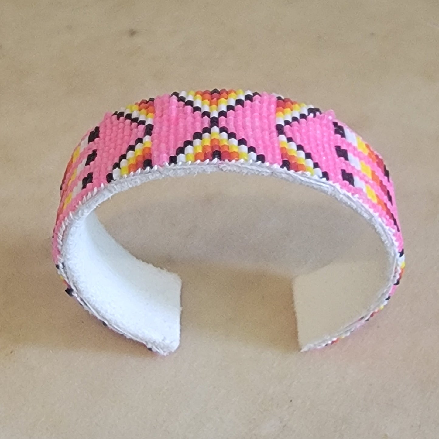 Square Cut Beaded Colorful Navajo Bracelet Indian Jewelry