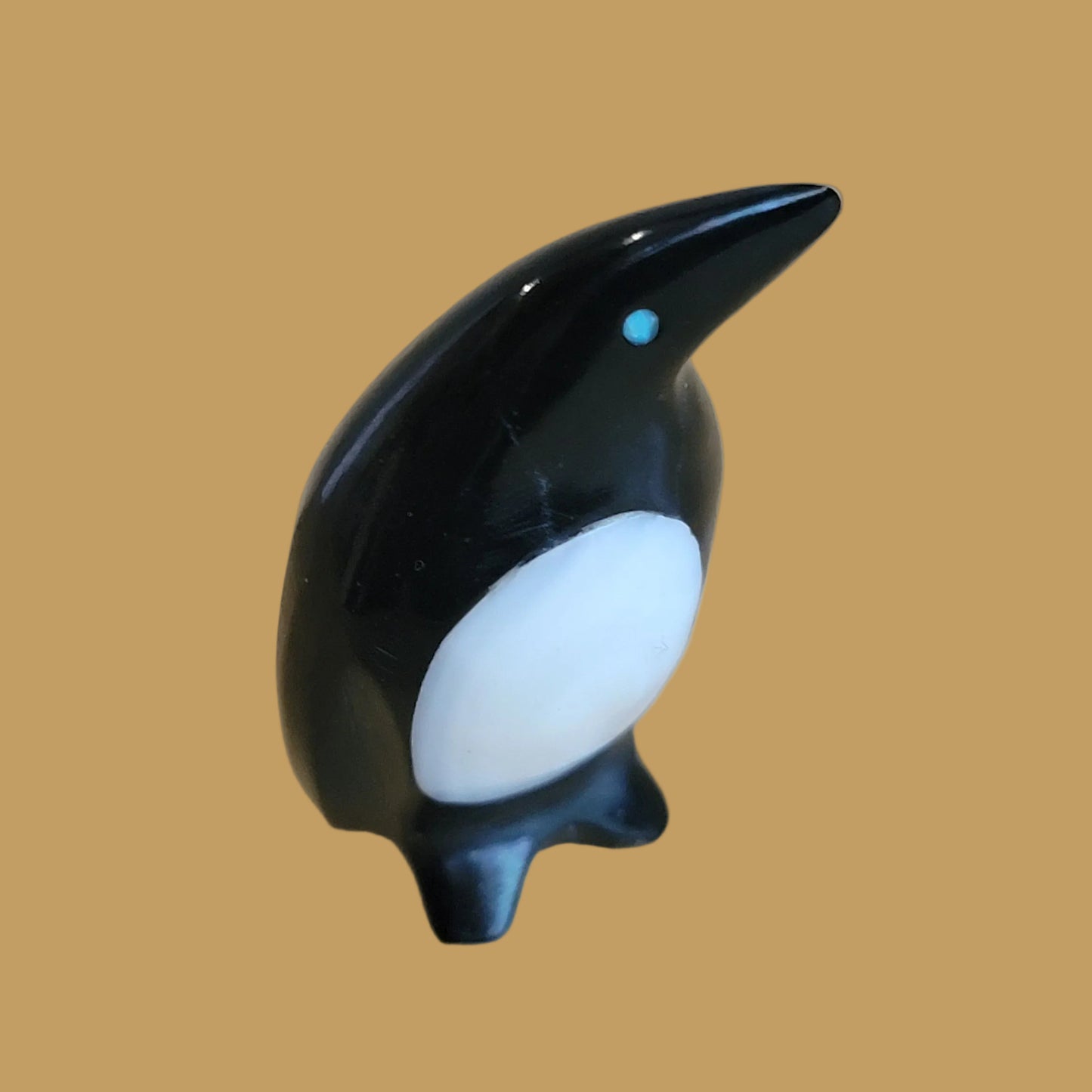 Black Marble and M.O.P. Perky Penguin Zuni Fetish