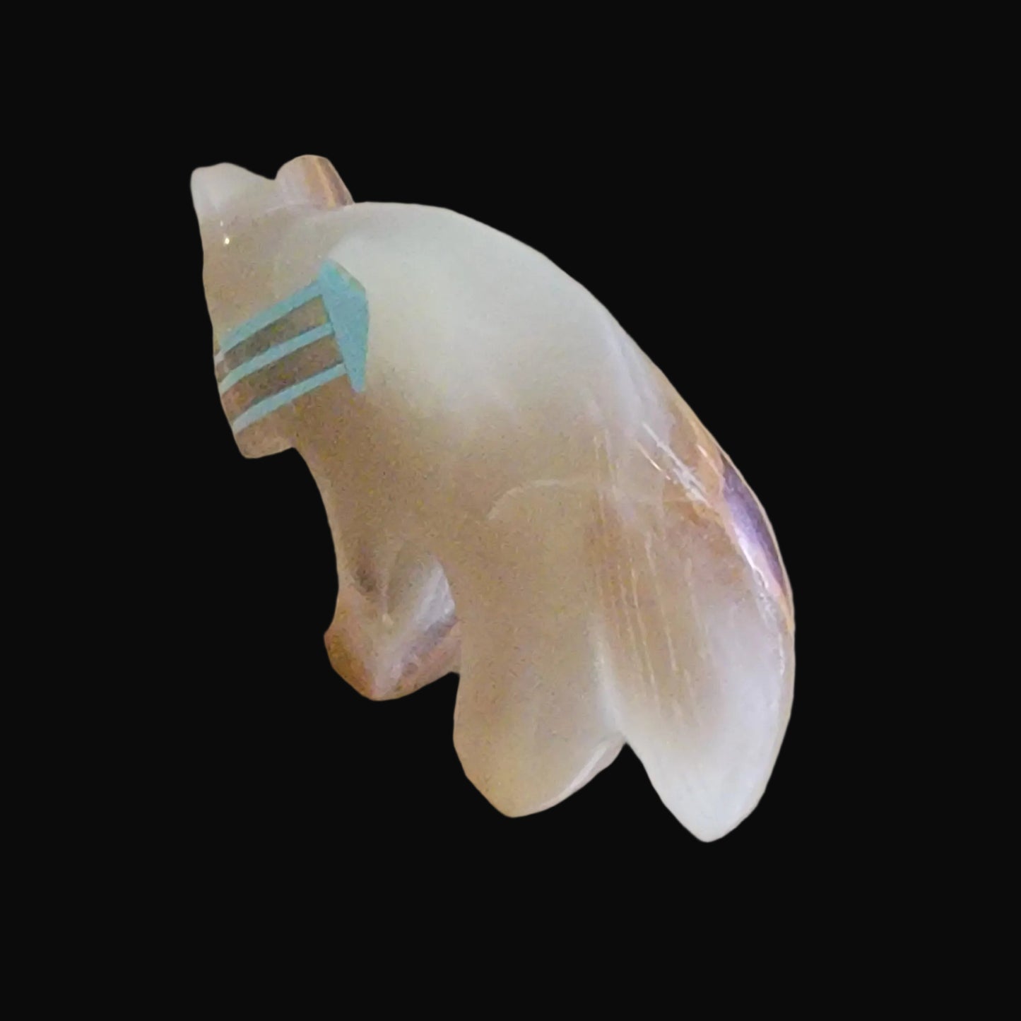 Onyx Mountain Lion w/ Triple Heartlines Zuni Fetish