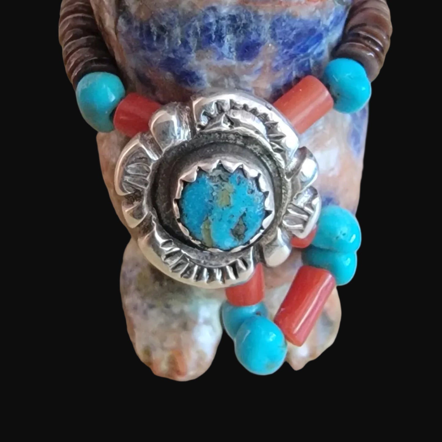 Sunset Sodalite Coyote w/ the BLING Zuni Fetish
