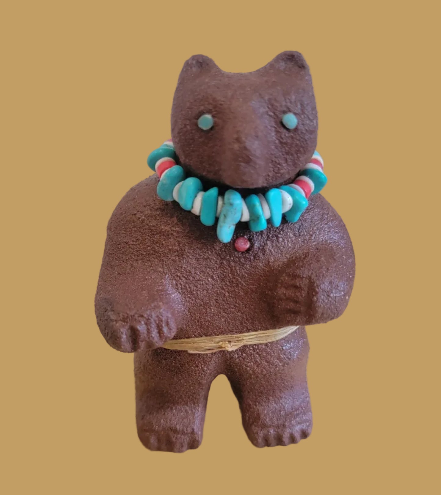 Standing Painted Sandstone Zuni Fetish Bear