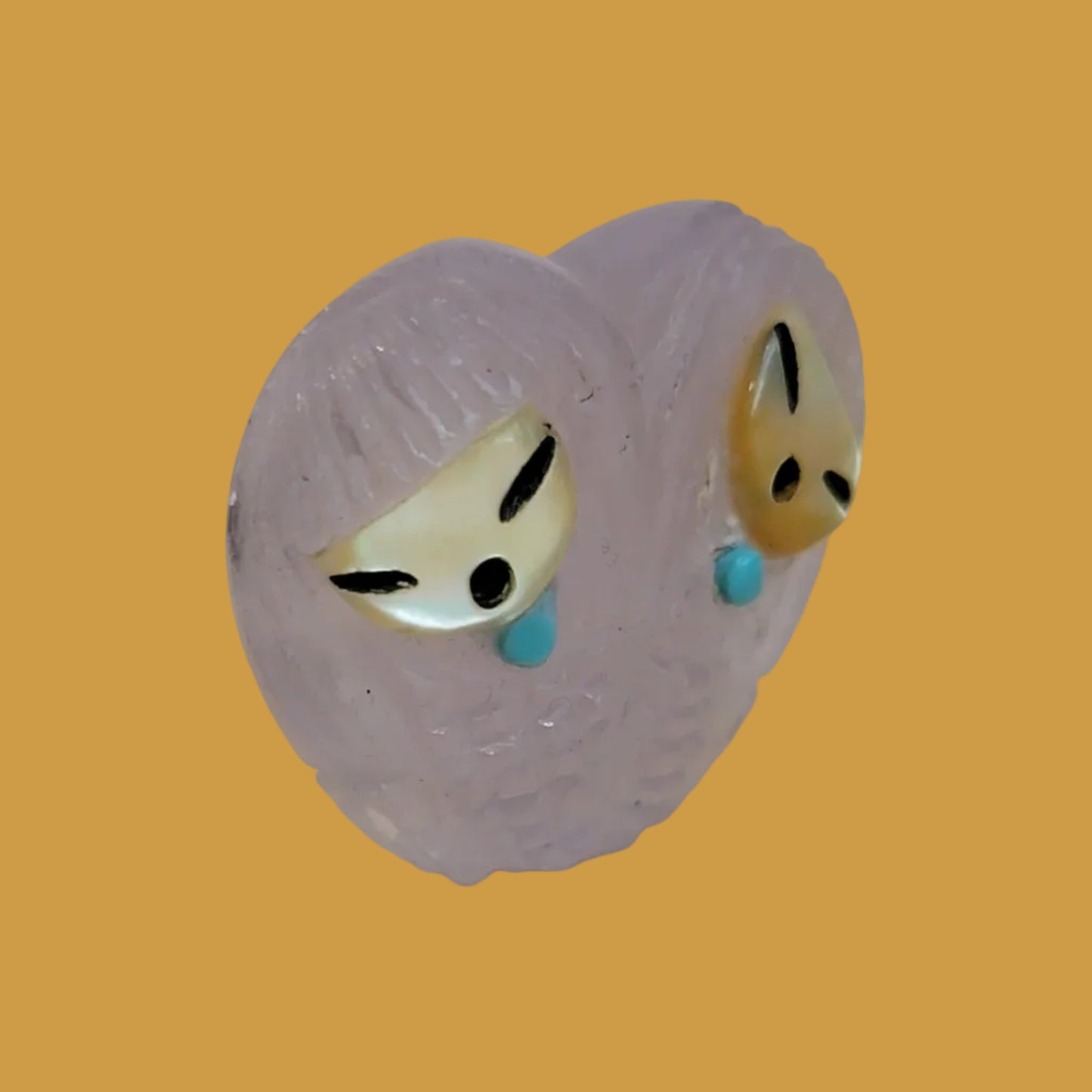 Pinkish/Pale Purple Fluorite Zuni Heart Shaped Maidens Zuni Fetish