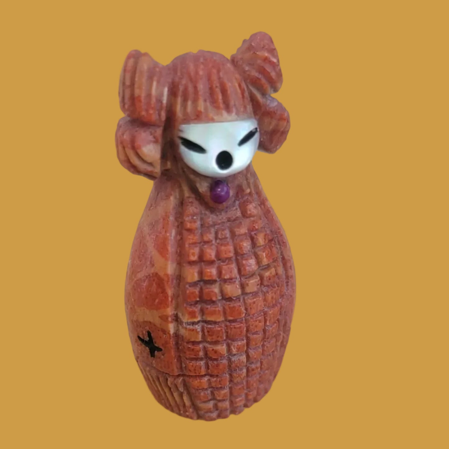 Hopi Style Apple Coral Butterfly Corn Maiden Zuni Fetish