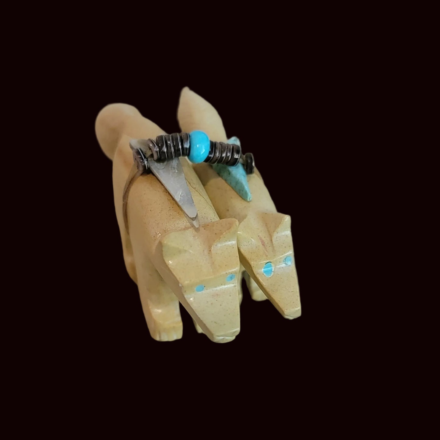 Double Jasper Wolves Zuni Fetish