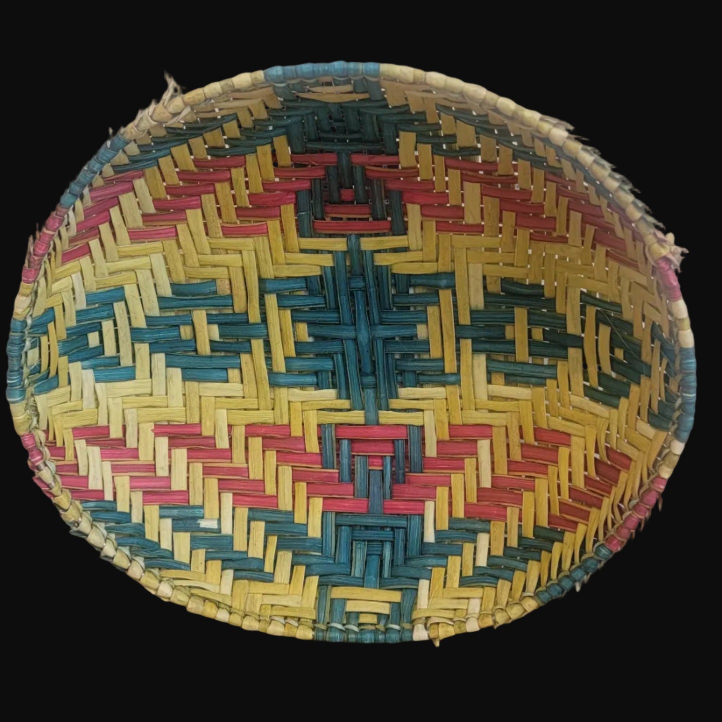 Colorful Oval Hopi Sifter Basket Indian Baskets