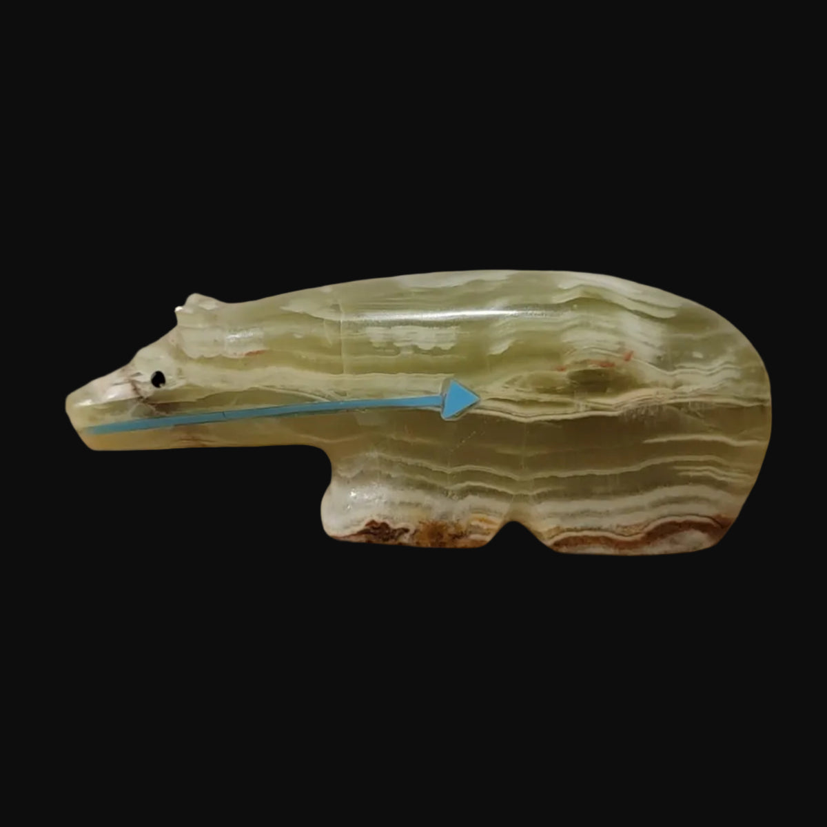 Beautiful Onyx Long Necked Bear Zuni Fetish