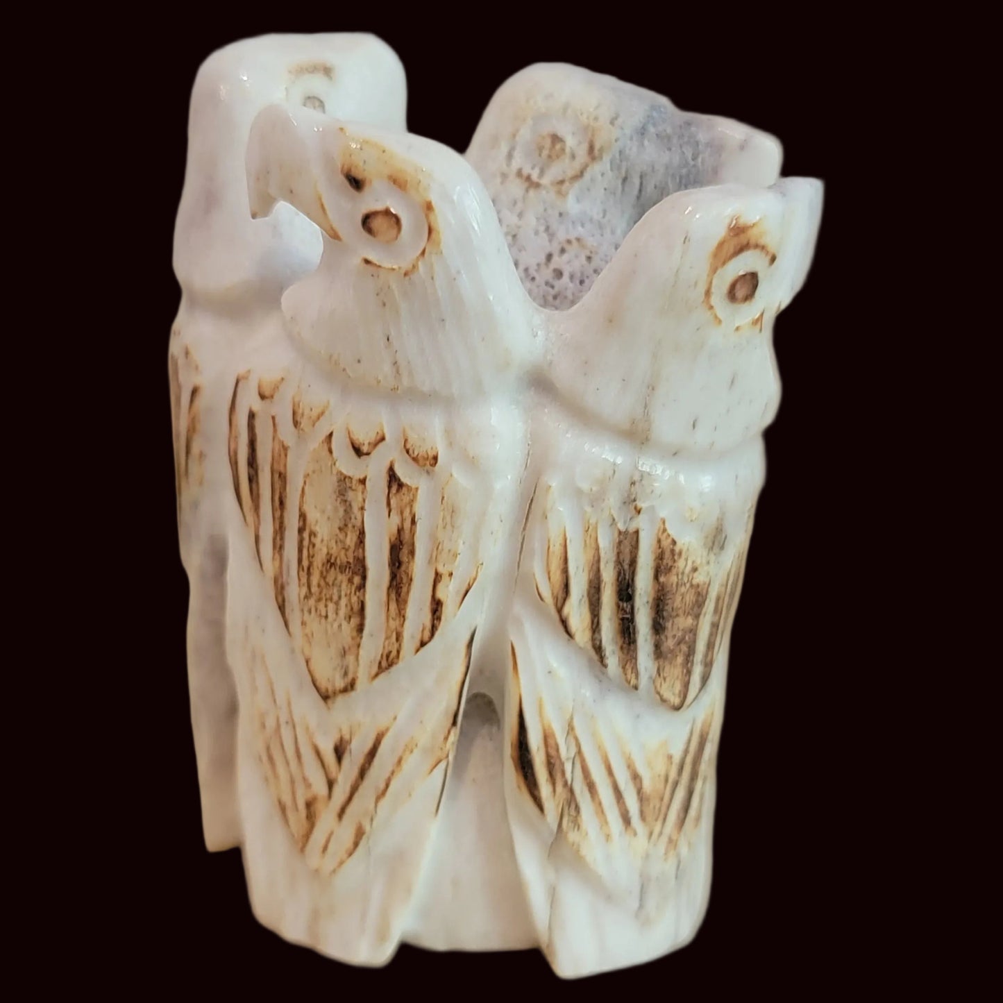 Gathering of Four Antler Regal Eagles Zuni Fetish