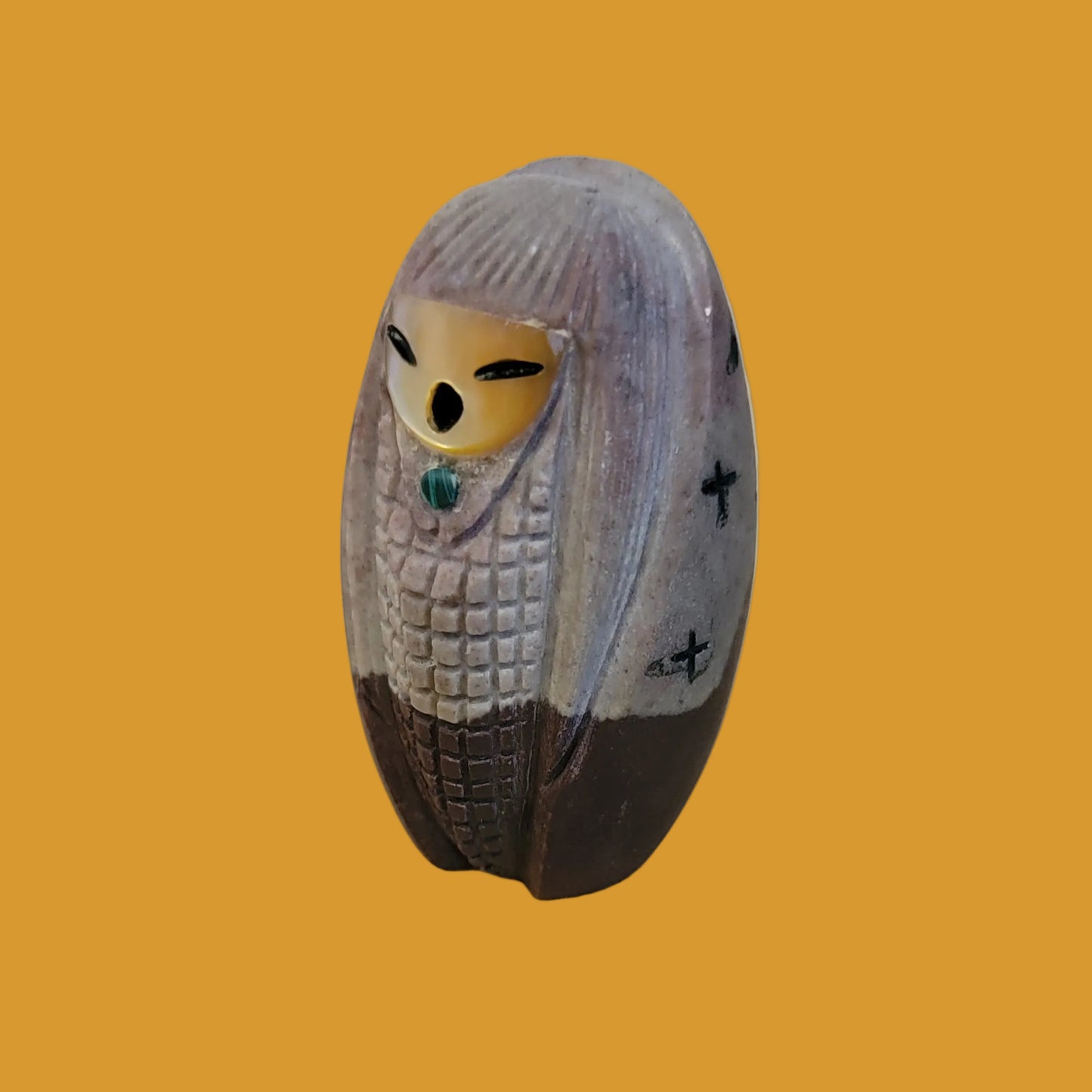 Unique Shivia Lingam Stone Zuni Corn Maiden Zuni Fetish