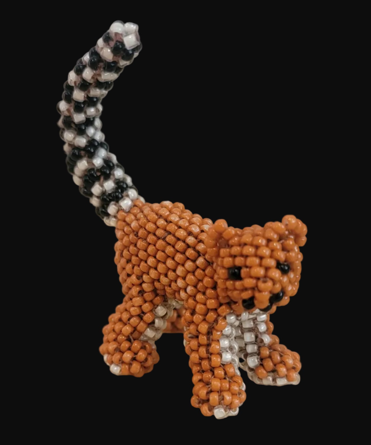 Fully Beaded Zuni Ringtail Lemur Indian Beadwork