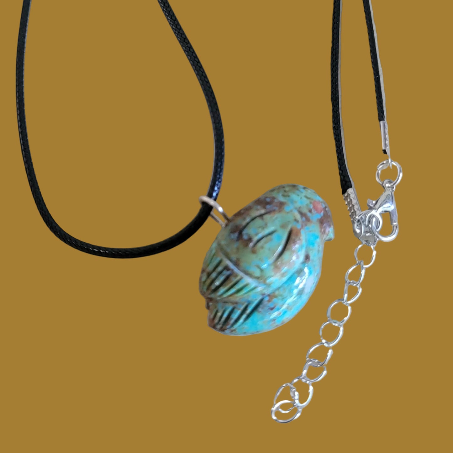 Beautiful Turquoise Messenger Bird Zuni Fetish Pendant Indian Jewelry