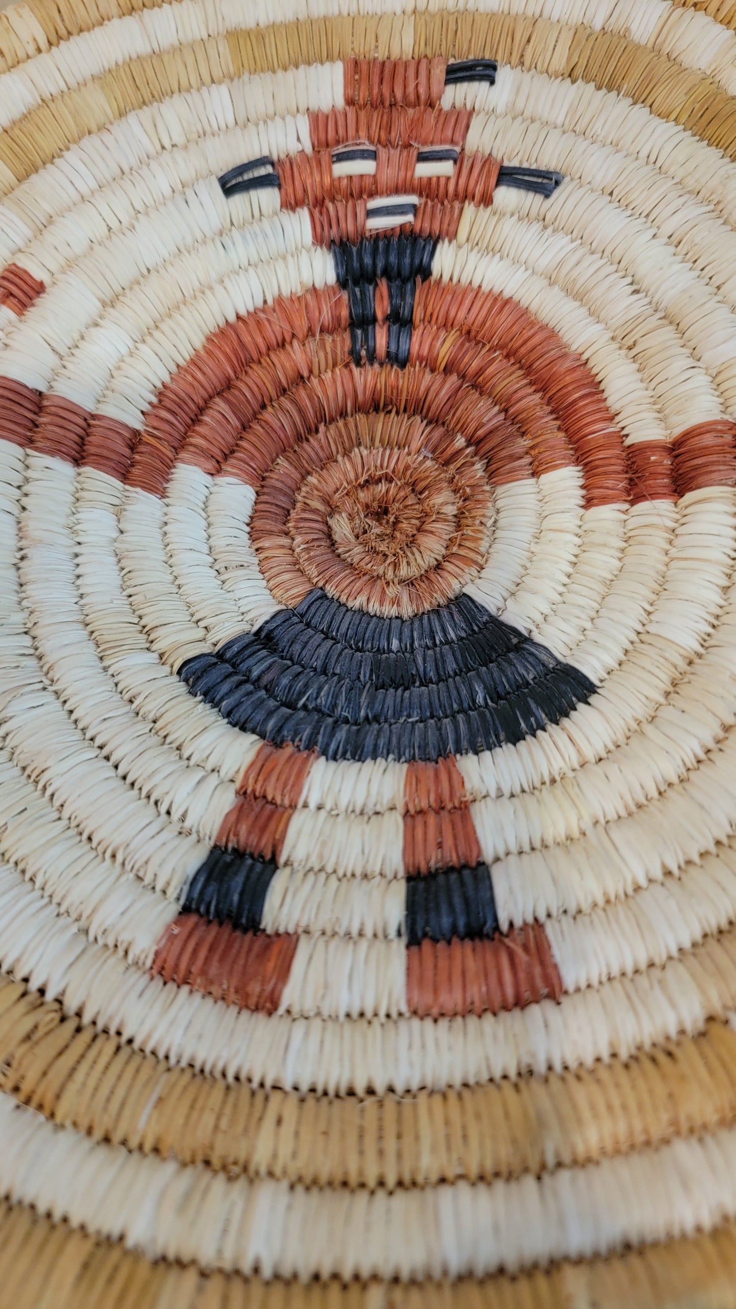 Hopi Coiled Mudhead Clown Kachina Basket/Indian Baskets