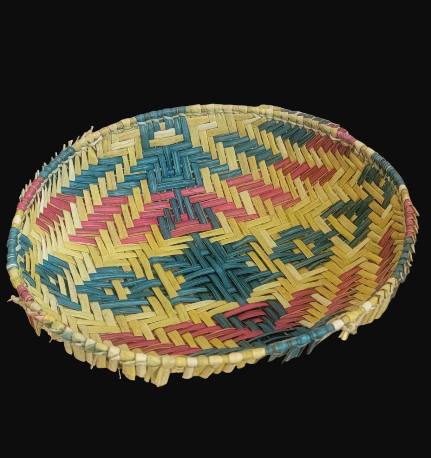 Colorful Oval Hopi Sifter Basket Indian Baskets