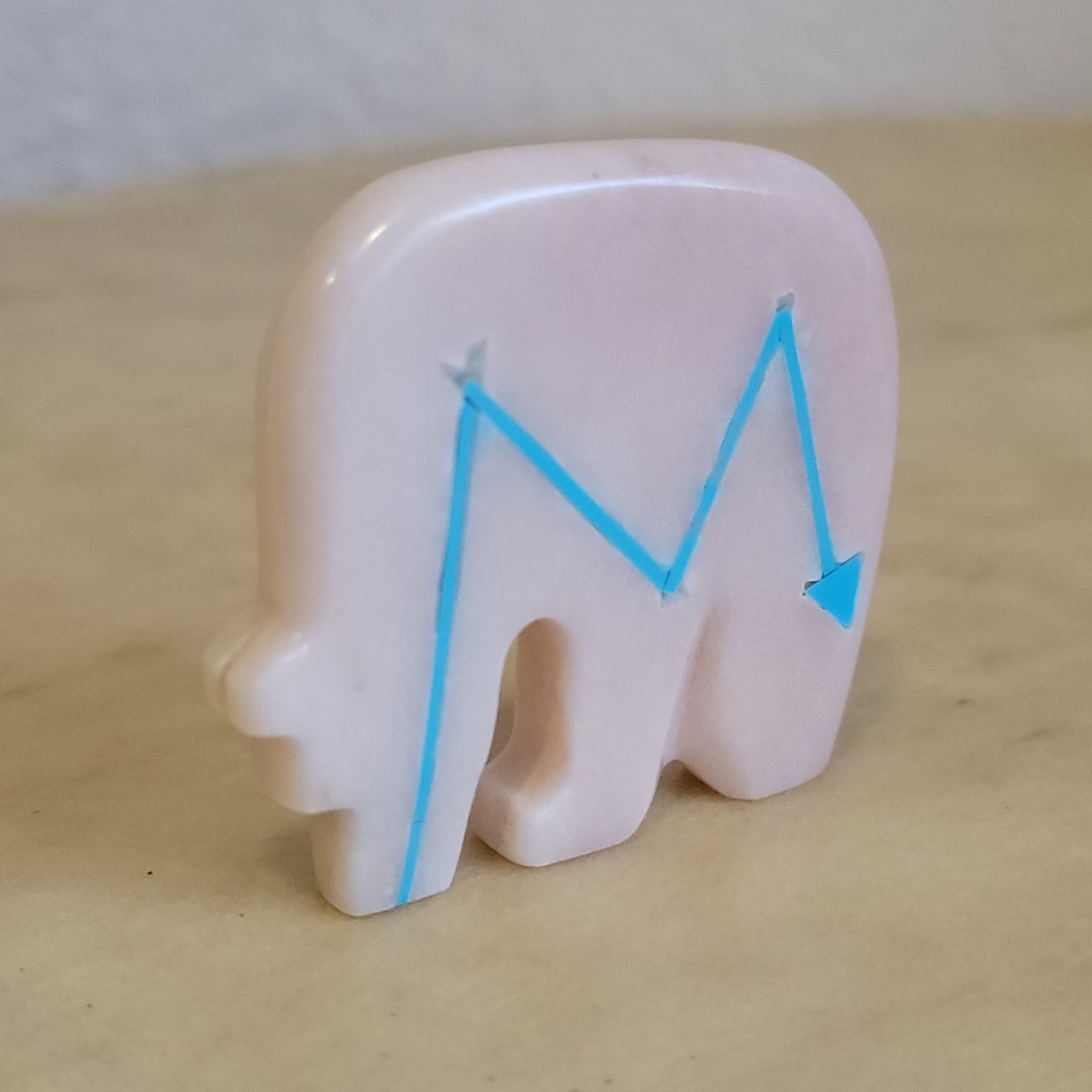 Alabaster Bear w/ Heartline Zuni Fetish