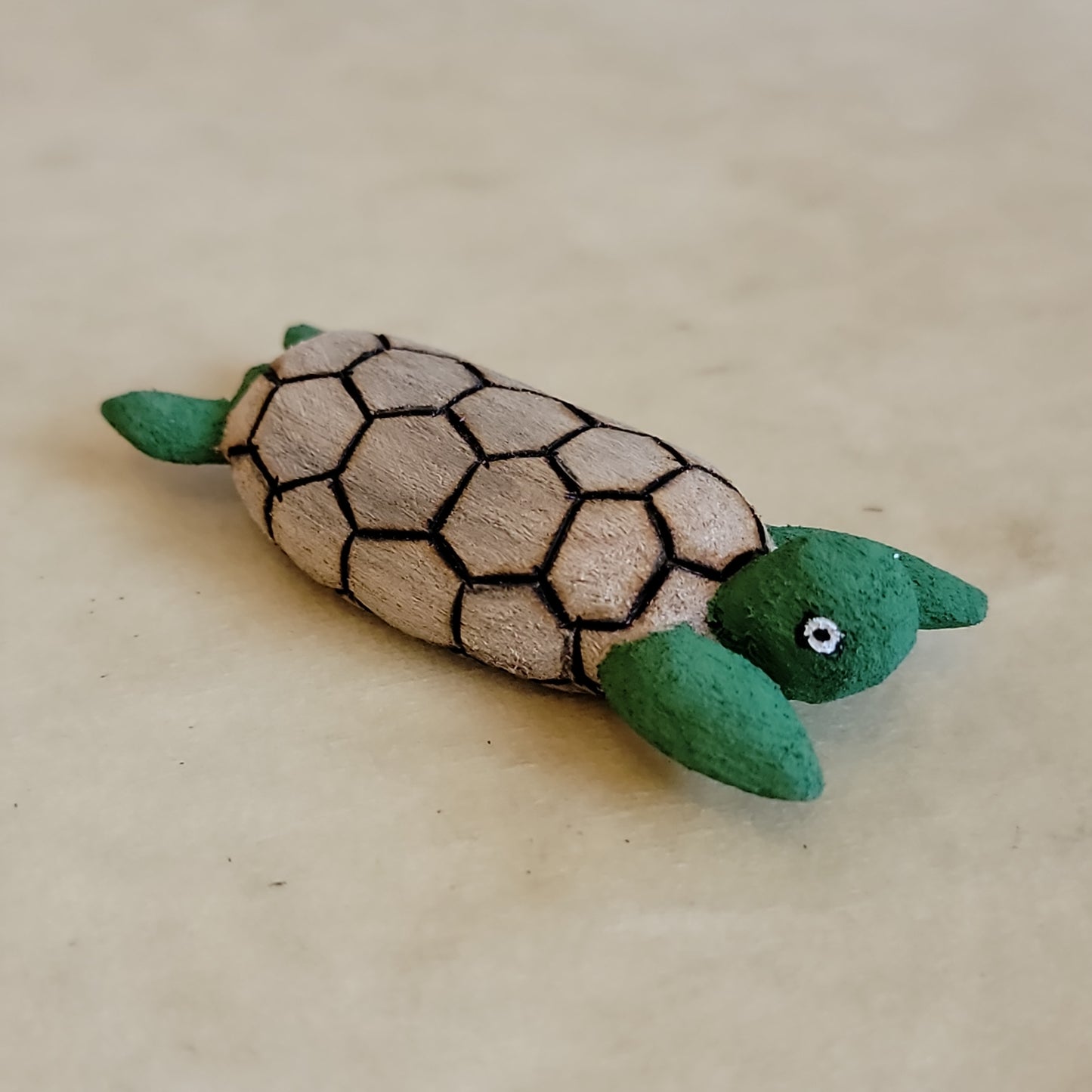 Cottonwood Root Handpainted Turtle Zuni Fetish/ Folk Art
